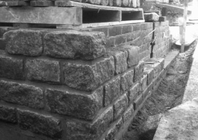 Sustainable landscape wall under construction
