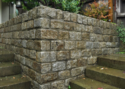 Highbury garden wall from reclaimed cobblestone