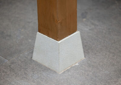 Modern landscape design stone post detail