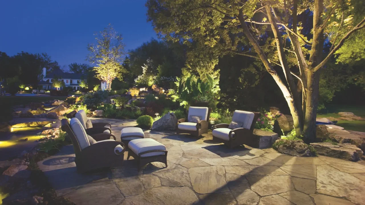 Landscape design with outdoor lighting in Vancouver 