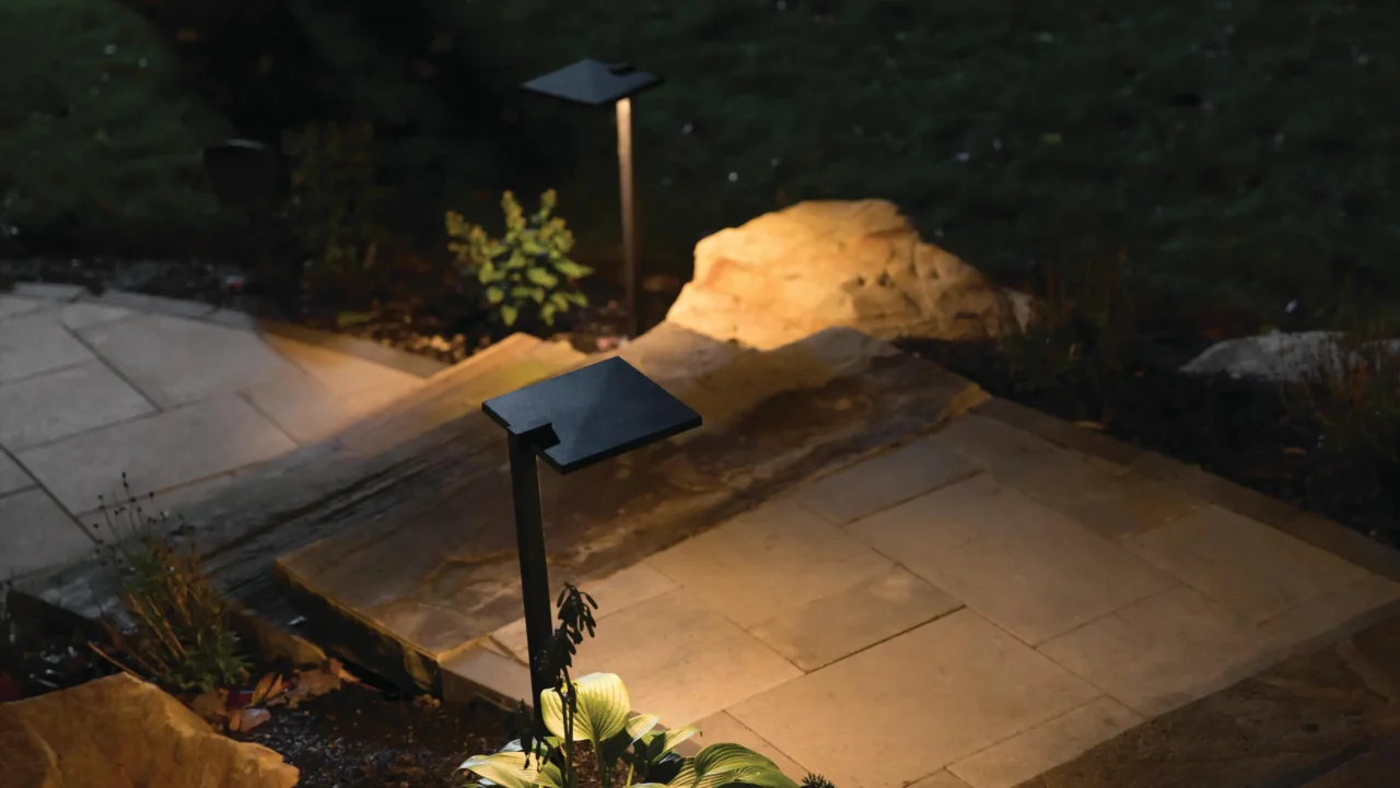 landscape lighting on path in vancouver 