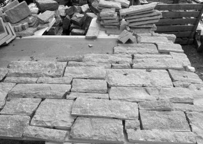 masonry mockup for landscape construction project in West Vancouver
