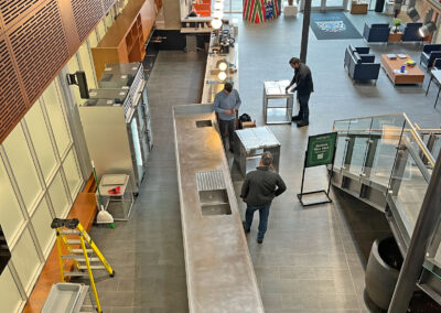 West Vancouver Municipal Hall interior design, installation in progress.