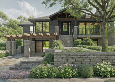 Landscape design rendering for West Vancouver garden